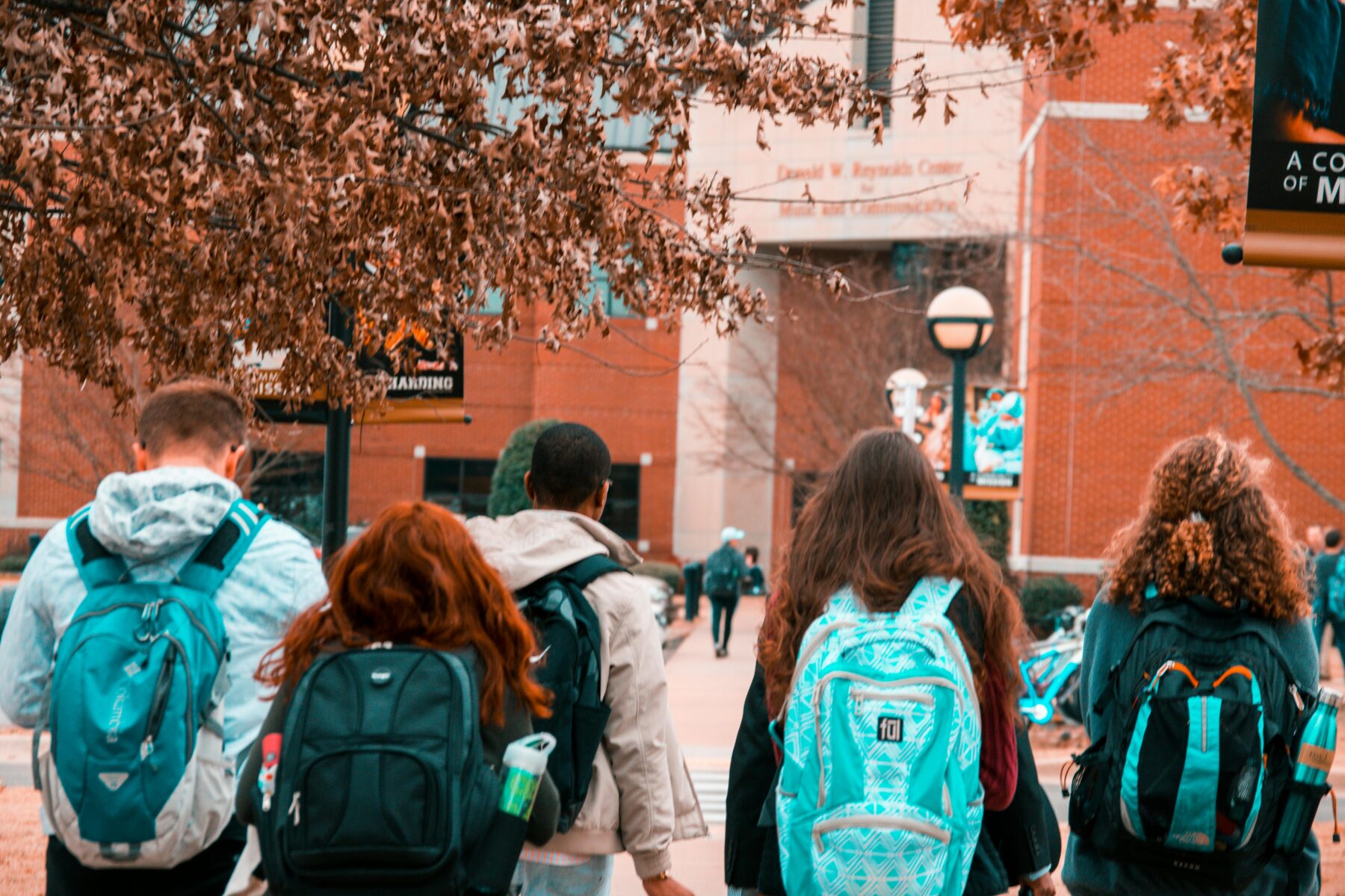 Students walking to school.